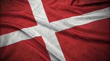 Close-Up of the Denmark Flag with Fabric Texture Displayed photo