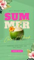 Green Summer Coconut Drink Instagram Story template