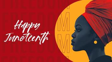 Red and Yellow Juneteenth Twitter Post template