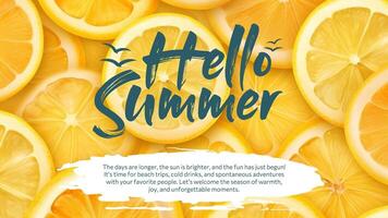 Hello Summer Greeting Post template