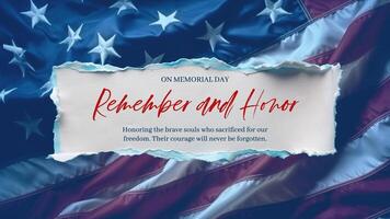 Blue Paper Memorial Day Twitter Post template