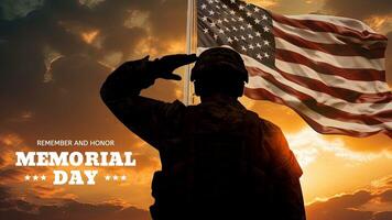 Soldier Silhouette Memorial Day Twitter Post template