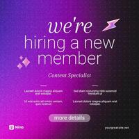 Simple Gradient Announcements Hiring Linkedin Post Template