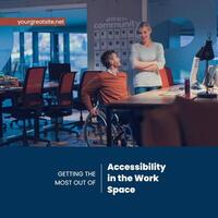 Blue Modern Minimalist Accessibility In The Work Space Linkedin Post template