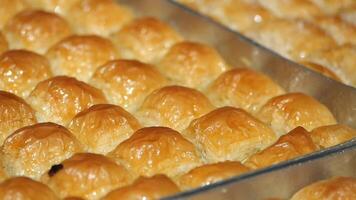 Baklava preparation highlights at a local bakery in Istanbul video
