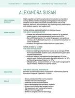 Part Time Jobs Resume for Tutor template