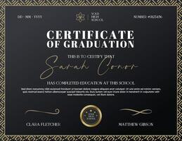 Black Gold High School Fresh Graduates Certificate Template