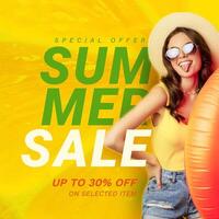 Yellow Summer Sale Instagram Post template