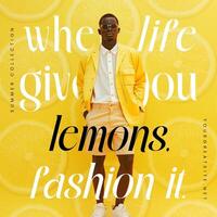 Summer Lemon Yellow Fashion for Instagram Post template