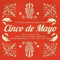 social media instagram cinco de mayo in red template