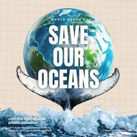 world ocean day social media post template
