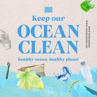 ocean day post social media template
