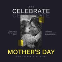 Black Yellow Mother's Day Instagram Post template