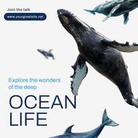 world ocean day instagram post template design ideas