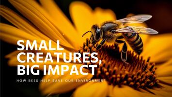 Orange Save The Bees For Environment Presentation template