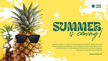 Summer Is Coming Greeting Post template