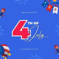 blue red 4th of july instagram post template