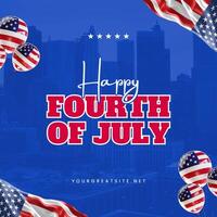 Blue red modern 4 th of july instagram post template