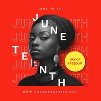 Red Juneteenth Day of Freedom Instagram Post template