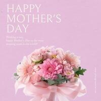 happy mothers day in pink background template