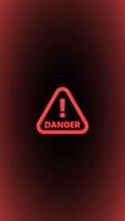 Red triangle hazard warning overlay with exclamation mark for warning . video