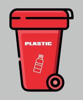 red dumpster for paper with garbage isolated o vector