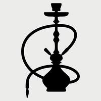 stylized black and white hookah icon on white background vector