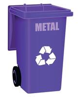 lilac stylized trash container for garbage isolated on white background vector