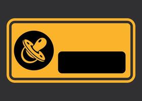 yellow rectangular sticker baby on board isolated on dark background vector