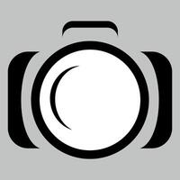 stylized black and white camera icon isolated on white background vector
