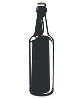 stylized black and white glass bottle icon isolated on white background vector