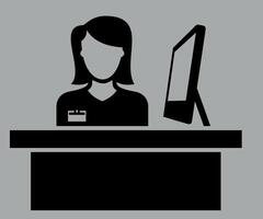 black and white reception icon isolated on white background vector
