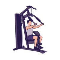 man using the gym machine isolated on transparent background png