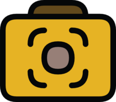 Yellow Icon Depiction of a Camera with Lens and Simplified Elements png