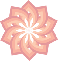 Abstract Peach Geometric Mandala Design with Radiating Symmetry and Soft Transparency png