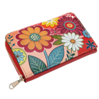 A colorful wallet with a design isolated on a transparent background png
