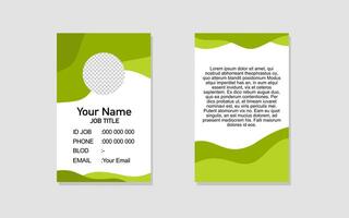 Id card design template with a green and white business card. vector