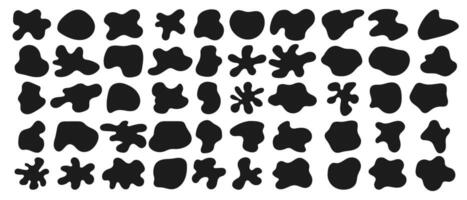 Abstract black organic shapes pattern on white background. vector