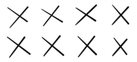 Black X Marks in Rows on White Background vector