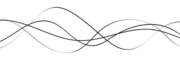 Abstract black and white curved lines on white background vector