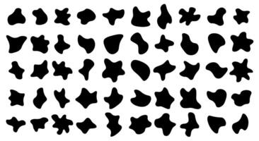 Abstract Organic Black Blob Shapes Set vector