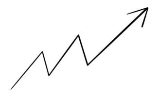 Black Upward Zigzag Arrow on White Background vector