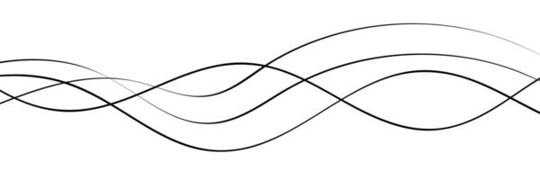 Abstract black curved lines on white background vector