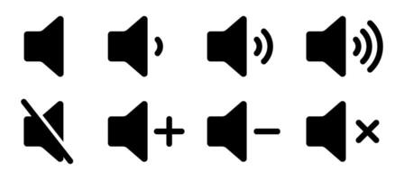 Set of audio icon variations volume, mute, adjustments, and speaker symbols vector