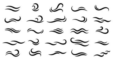 Abstract Wave and Wind Symbols Collection vector