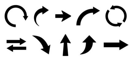 Different types of arrows in various directions vector
