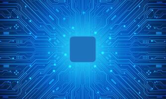 Abstract blue circuit board technology connected lines electronics elements computer motherboard chip processor semiconductor digital background vector