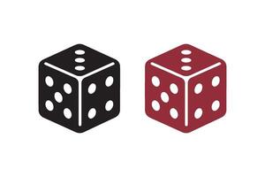 Simple dice icon. Game dice silhouette on white background vector
