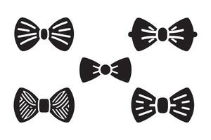Set of bow tie icon. Bow tie silhouette on white background vector