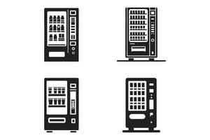 Set of vending machine silhouette on white background. vector